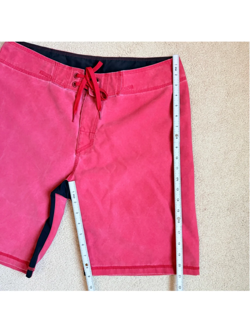 Prana Dune Board Shorts Size 34 Red Men's Swim Trunks UPF 50+ Beach Vacation